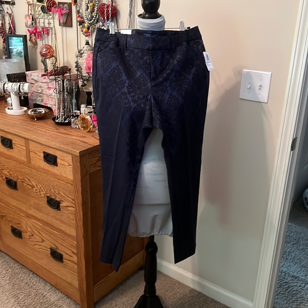 Beautiful Blue Tapestry looking long pants by Old Navy